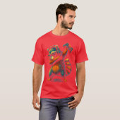 ダンスするアライグマ ゲーマー グッズ ダビング ギャグ グラフィック Tシャツ (正面フル)