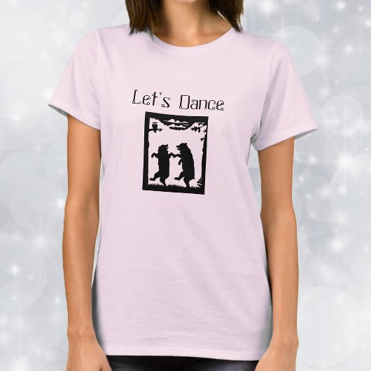 ダンスするクマの黒いシルエット Tシャツ