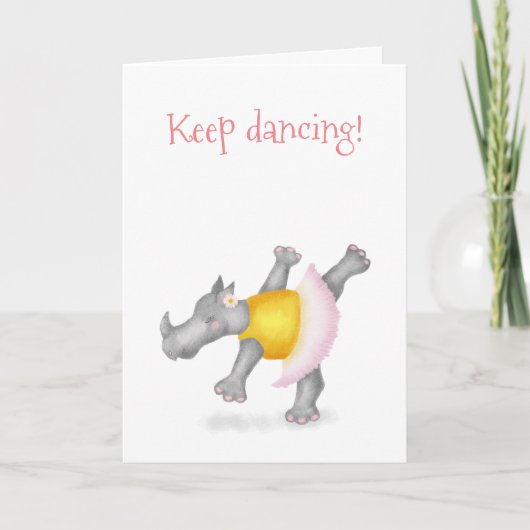 ダンスするサイの「ダンスを続けよう」オリジナルカード カード (正面)