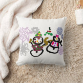 ダンスする雪だるまと雪女 クッション (ブランケット)
