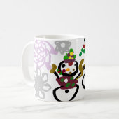 ダンスする雪だるまと雪女 コーヒーマグカップ (正面左)