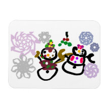 ダンスする雪だるまと雪女