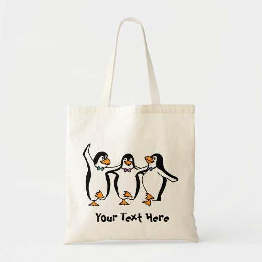 ダンスする3羽のペンギントートバッグ トートバッグ (正面)