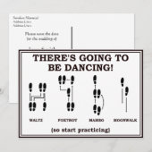 ダンスでお知らせ！結婚式の日程 招待状 (正面/裏面)