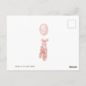 ダンスとトゥワリング ピンクのバレエガール 誕生日 ポストカード (裏面)