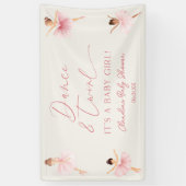 ダンスとトゥワール バレリーナ ピンク バレエ 赤ちゃん歓迎会 横断幕 (縦)