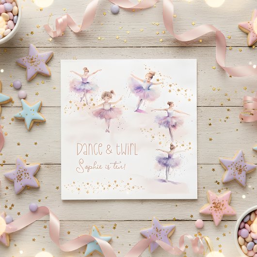 ダンスとトワイルバレリーナの誕生日 スタンダードランチョンナプキン