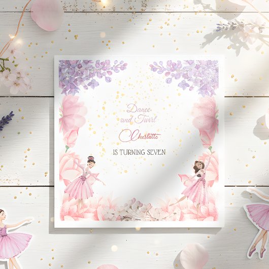 ダンスとトワイルバレリーナの誕生日 スタンダードランチョンナプキン