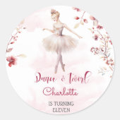 ダンスとトワイルバレリーナの誕生日 ラウンドシール (正面)