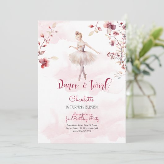 ダンスとトワイルバレリーナの誕生日 招待状 (スタンド正面)