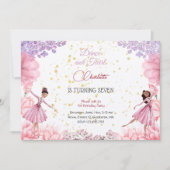 ダンスとトワイルバレリーナの誕生日 招待状 (正面)