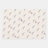 ダンスとトワイルバレリーナ水彩誕生日 ラッピングペーパーシート (正面3)