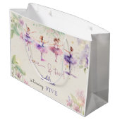 ダンスとトワイルバレリーナ水彩誕生日 ラージペーパーバッグ (裏面アングル)