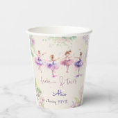 ダンスとトワイルバレリーナ水彩誕生日 紙コップ (裏面)