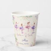 ダンスとトワイルバレリーナ水彩誕生日 紙コップ (正面)