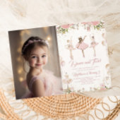 ダンスとトワイルバレリーナ魔法の写真誕生日 招待状