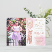 ダンスとトワイルピンクの女の子カスタムの誕生日 招待状 (スタンド正面)