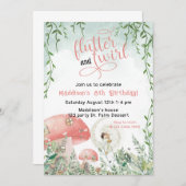 ダンスとトワイル誕生日，ガーデンパーティー 招待状 (正面/裏面)