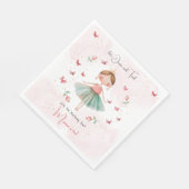 ダンスと回転かわいいバレリーナのバレエの子供の誕生日 スタンダードランチョンナプキン (角)