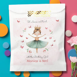 ダンスと回転かわいいバレリーナのバレエの子供の誕生日 フェイバーバッグ