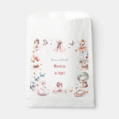 ダンスと回転かわいいバレリーナのバレエの子供の誕生日 フェイバーバッグ (正面)