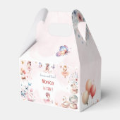 ダンスと回転かわいいバレリーナのバレエの子供の誕生日 フェイバーボックス (裏面サイド)