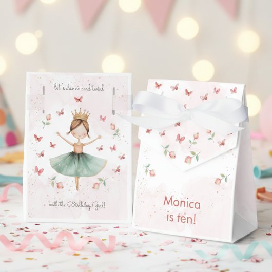 ダンスと回転かわいいバレリーナのバレエの子供の誕生日 フェイバーボックス