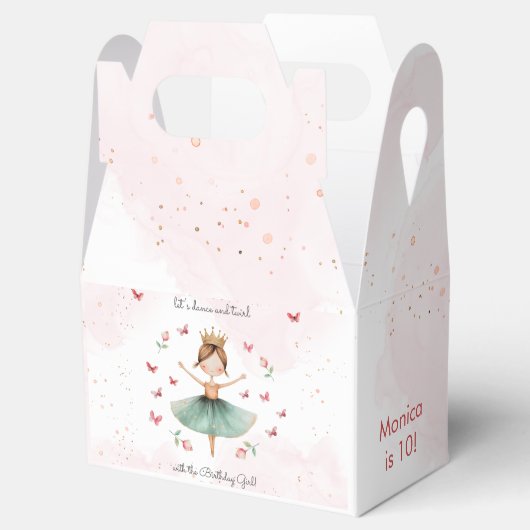 ダンスと回転かわいいバレリーナのバレエの子供の誕生日 フェイバーボックス (オープン)
