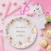 ダンスと回転かわいいバレリーナのバレエの子供の誕生日 ペーパープレート (パーティー)