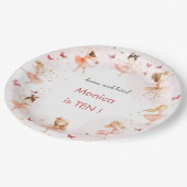 ダンスと回転かわいいバレリーナのバレエの子供の誕生日 ペーパープレート (アングル)