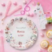 ダンスと回転かわいいバレリーナのバレエの子供の誕生日 ペーパープレート (パーティー)