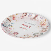 ダンスと回転かわいいバレリーナのバレエの子供の誕生日 ペーパープレート (アングル)