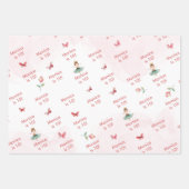 ダンスと回転かわいいバレリーナのバレエの子供の誕生日 ラッピングペーパーシート (正面3)