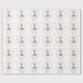 ダンスと回転かわいいバレリーナのバレエの子供の誕生日 ラッピングペーパー (フラット)