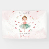 ダンスと回転かわいいバレリーナのバレエの子供の誕生日 横断幕 (横)