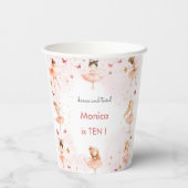 ダンスと回転かわいいバレリーナのバレエの子供の誕生日 紙コップ (裏面)