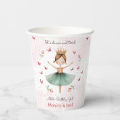 ダンスと回転かわいいバレリーナのバレエの子供の誕生日 紙コップ (裏面)