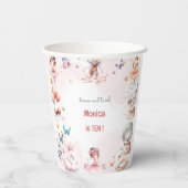 ダンスと回転かわいいバレリーナのバレエの子供の誕生日 紙コップ (裏面)