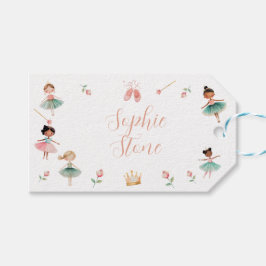 ダンスと女の子の誕生日パーティー ギフトタグ