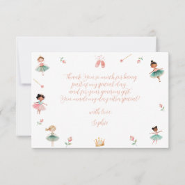 ダンスと女の子の誕生日パーティー サンキューカード