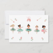 ダンスと女の子の誕生日パーティー サンキューカード (裏面)