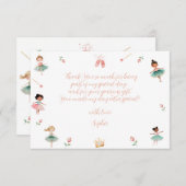 ダンスと女の子の誕生日パーティー サンキューカード (正面/裏面)