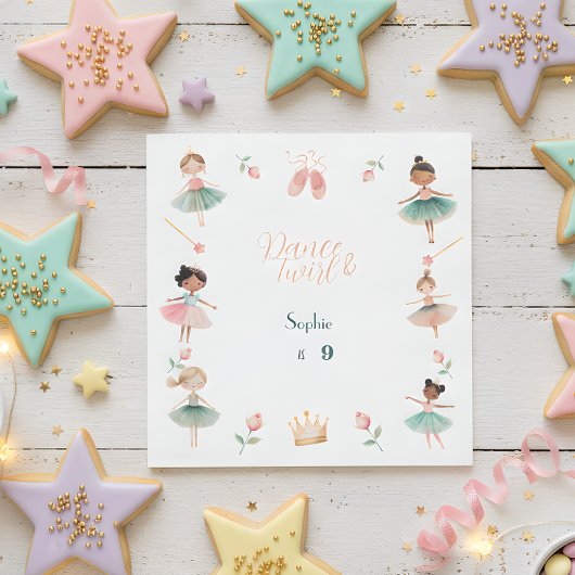 ダンスと女の子の誕生日パーティー スタンダードランチョンナプキン