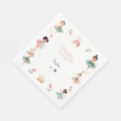 ダンスと女の子の誕生日パーティー スタンダードランチョンナプキン (角)