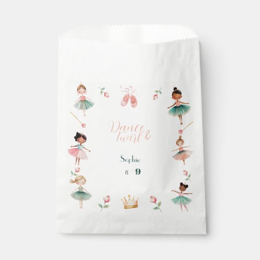 ダンスと女の子の誕生日パーティー フェイバーバッグ (正面)