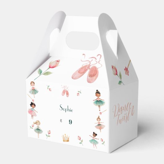ダンスと女の子の誕生日パーティー フェイバーボックス (正面サイド)