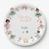 ダンスと女の子の誕生日パーティー ペーパープレート (正面)