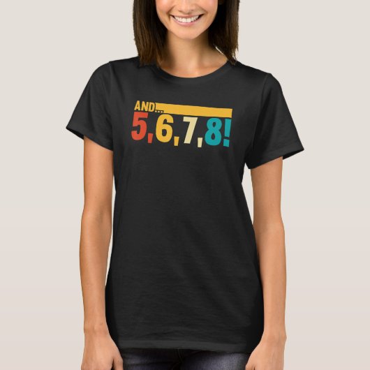 ダンスと5 6 7 8レトロヴィンテージ踊り Tシャツ (正面)