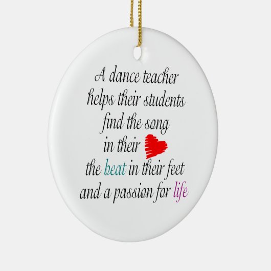 ダンスにカスタマイズ可能なオーナメントを教えることを愛して下さい セラミックオーナメント (右)