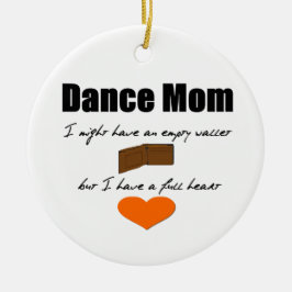 ダンスのお母さん-空のハート、1面完全な財布 セラミックオーナメント